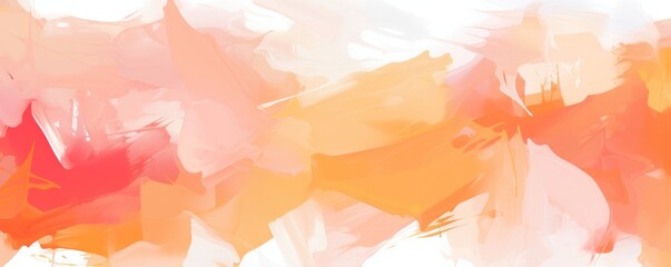 Peach and white flat digital illustration canvas with abstract graffiti and copy space for text background pattern