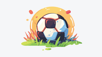 Soccer icon logofootball world cup 2d flat cartoon