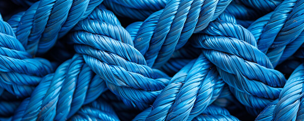 Intertwined rope close up. Team rope diverse strength connect partnership together teamwork unity communicate support. Strong diverse network rope team concept integrate braid color background - obrazy, fototapety, plakaty