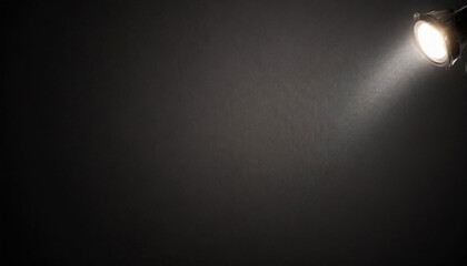 Black textured wall with spot lamp light from top right