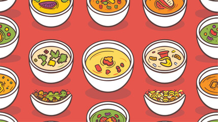 Soup line icon illustration vector graphic 2d flat