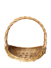 wicker basket isolated on white background