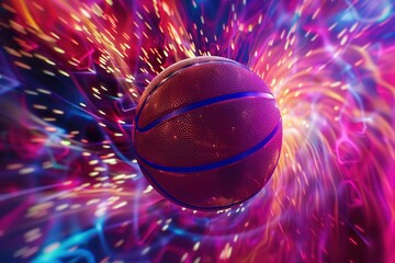 basketball on energetic background - obrazy, fototapety, plakaty