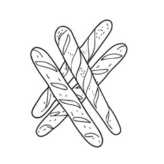 Naklejka premium Baguette logo line art design, vector illustration on white background