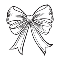 Bow line art logo icon design, vector illustration on white background