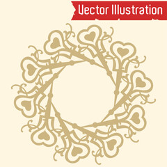 Intricate Beige Snowflake Mandala Vector Illustration
