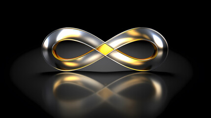 3d infinity symbol, beautiful glowing sign