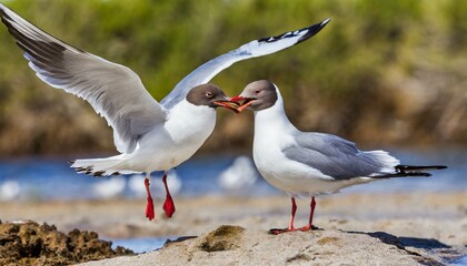Courtship Choreography: Heermann's Gulls Engaged in Romantic Ritual