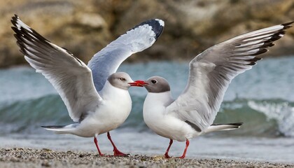 Mating Dance: Heermann's Gulls Displaying Courtship Behavior
