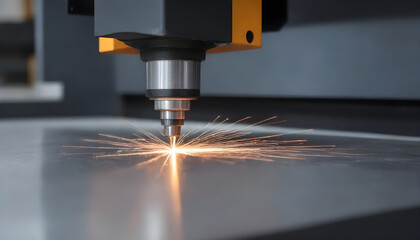 laser cutting machine uses high technology 4 - obrazy, fototapety, plakaty