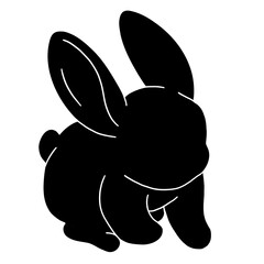 black and white rabbit