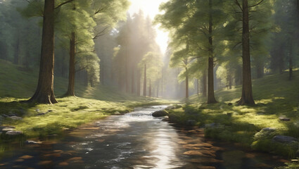 Obraz premium morning in the forest