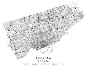 Fototapeta premium Toronto Canada,Urban detail Streets Roads Map ,vector element template image