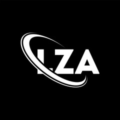 LZA logo. LZA letter. LZA letter logo design. Initials LZA logo linked with circle and uppercase monogram logo. LZA typography for technology, business and real estate brand. - obrazy, fototapety, plakaty