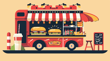 Street food flat icon illustration vector graphic 2