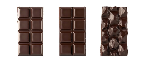 Chocolate bar isolated on transparent background