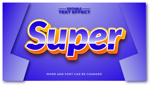 SUPER 3d text effect