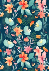 꽃 패턴(flower Pattern)_Object Background, for phone case, bag mug cub, 일러스트, Wallpaper