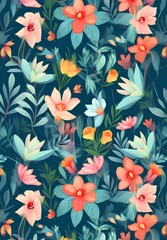 꽃 패턴(flower Pattern)_Object Background, for phone case, bag mug cub, 일러스트, Wallpaper