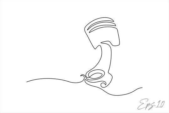 recommend clip art: continuous line art drawing of a motorbike piston