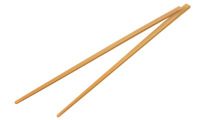 A pair of chopsticks in a simple and minimalistic style as a vector illustration on a white background