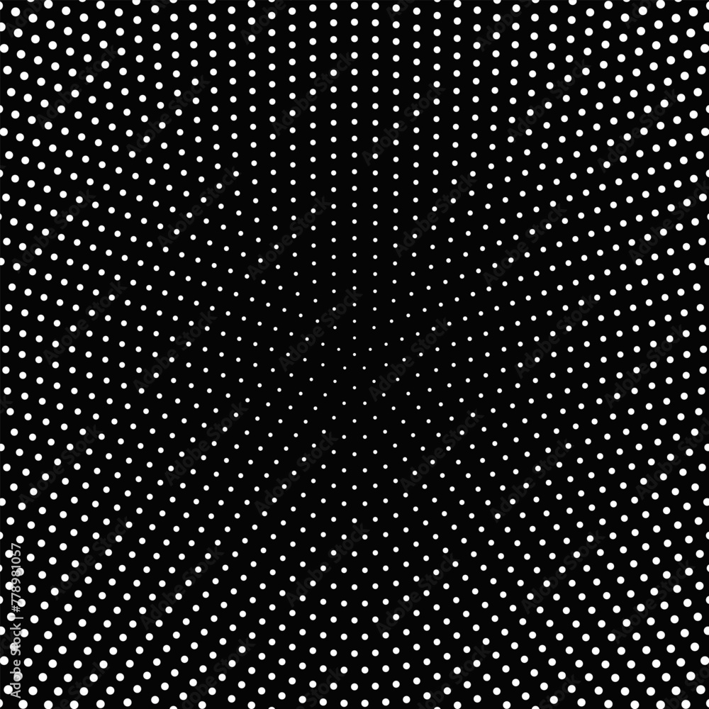 Poster Halftone round circle pattern background design - abstract black and white vector graphic from small circles