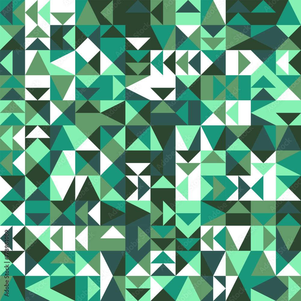 Poster mosaic pattern background - colorful abstract vector design from triangle tiles