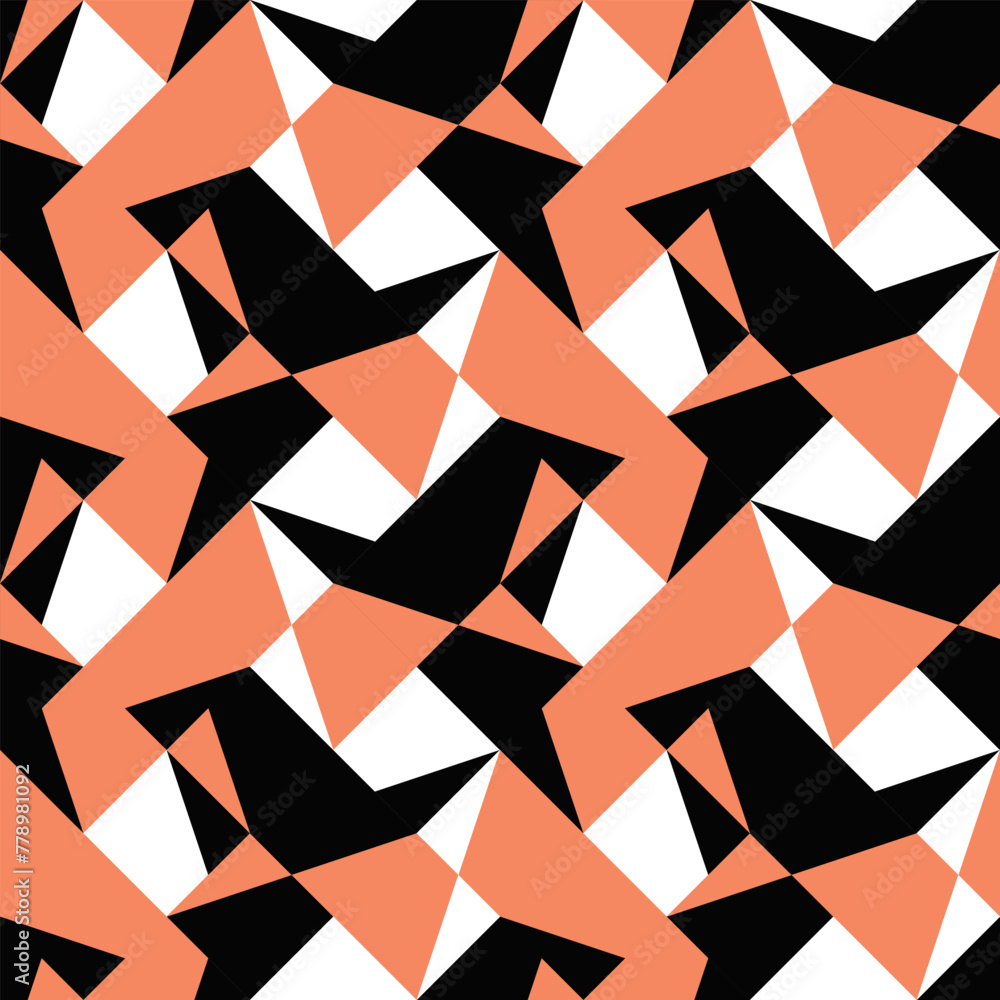 Poster random three color pattern background - repeating abstract seamless repetitive vector graphic design