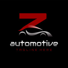 Letter Z Car Automotive Logo Design Vector