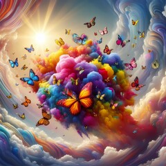 Obraz na płótnie Canvas Colorful splash butterfly 