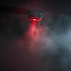 Red blinking smoke detector pictures - obrazy, fototapety, plakaty