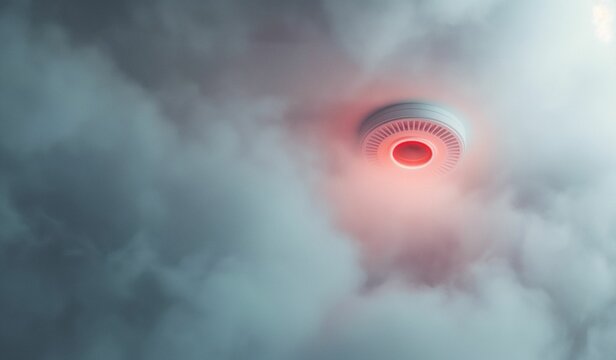 Red blinking smoke detector pic