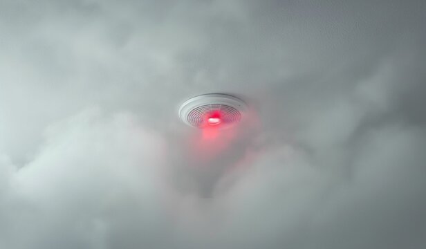 Red blinking smoke detector image