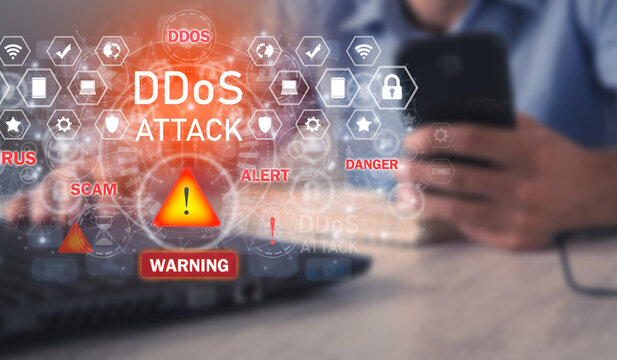 DDoS Attack concept. Cyber crime. Technology. Internet
