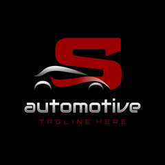 Letter S Car Automotive Logo Design Vector