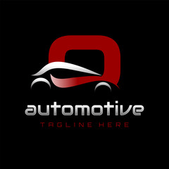 Letter O Car Automotive Logo Design Vector