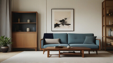 Fototapeta na wymiar living room that captures the essence of Japanese minimalism