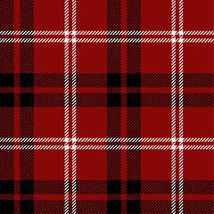 Red, black and white color striped lines tartan check seamless plaid pattern background for textile design, napkin, handkerchief, blanket, cover, tablecloth. Vector illustration.