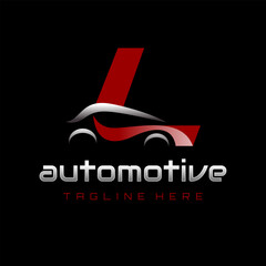 Letter L Car Automotive Logo Design Vector
