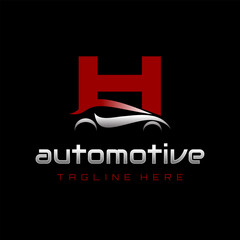 Letter H Car Automotive Logo Design Vector