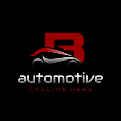 Letter B Car Automotive Logo Design Vector