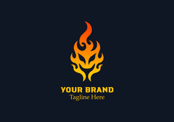 Smiling Fire Logo. Logo Brand