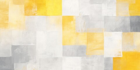 Silver and yellow pastel colored simple geometric pattern, colorful expressionism with copy space background, child's drawing, sketch 