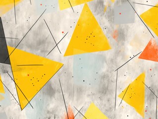 Silver and yellow pastel colored simple geometric pattern, colorful expressionism with copy space background, child's drawing, sketch 