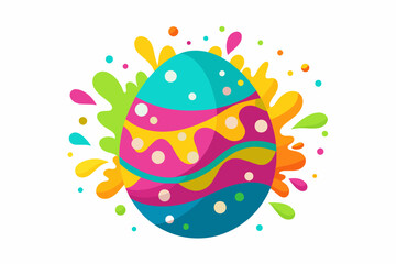 easter-egg-in-colorful-splashes vector illustration 