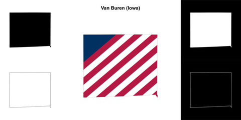 Van Buren County (Iowa) outline map set