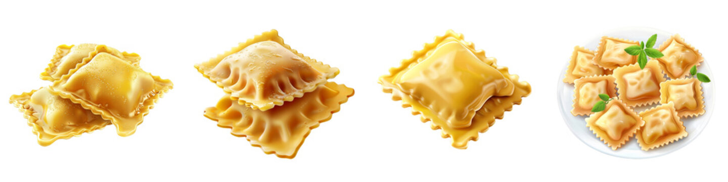 Ravioli clipart collection, symbol, logos, icons isolated on transparent background