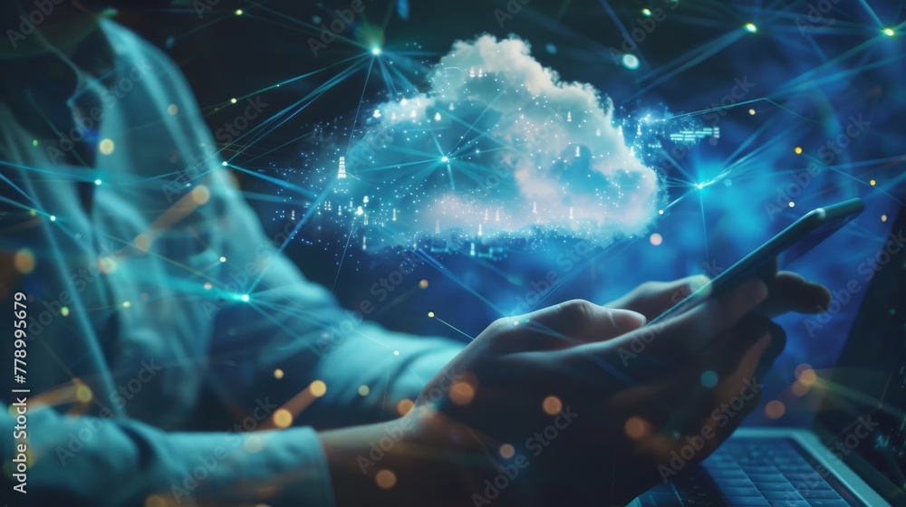 Poster in this article, i will discuss digital technology, cloud computing concept, software engineer using