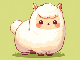 Fototapeta premium A cartoonish white sheep with a big smile on its face