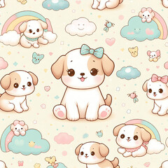 Dogs themed Colorful cute baby and children patterns